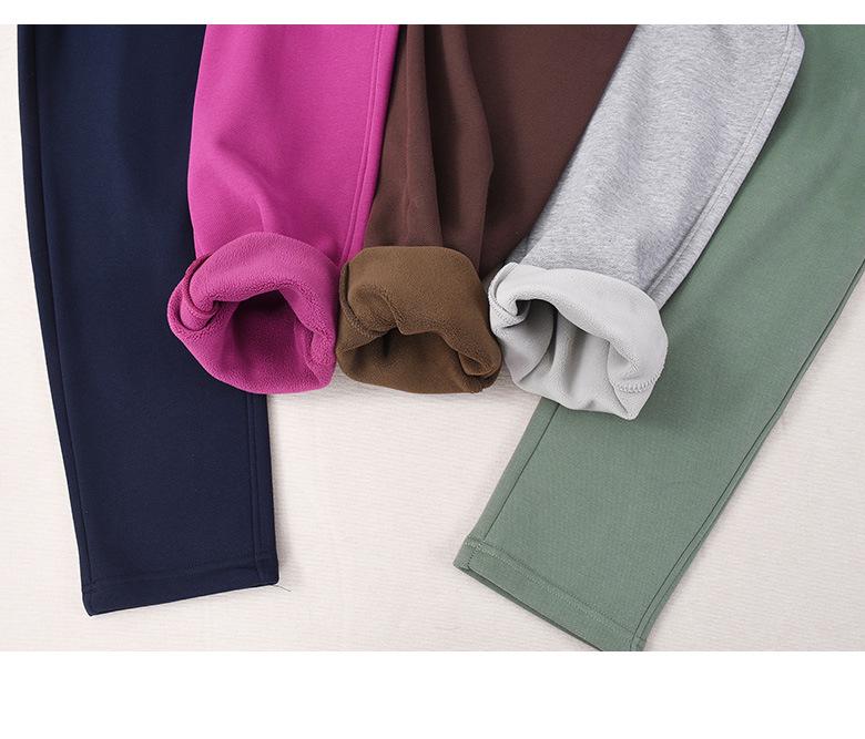 Women's Fleece-Lined Cotton Mom Pants: Warm, Loose Straight-Leg Sweatpants for Autumn & Winter 2025