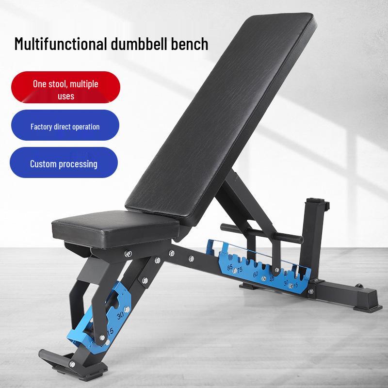 Foldable Abdominal Trainer & Dumbbell Bench: Multi-Functional Fitness Chair and Sit-Up Board with Fly Press Station