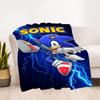 1PC Sonic Speed Outdoor Flannel Throw Blanket HD Printed Lightweight Soft Warm All Season Blanket for Sofa, Bed, Travel