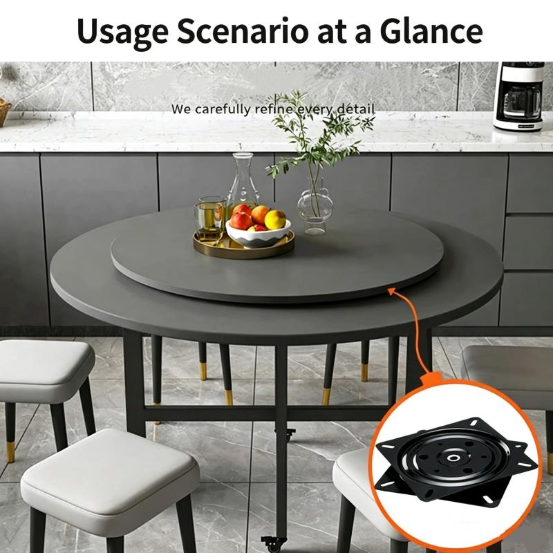 Base Girevole Robusta per Sedia 6"/4" Rotazione 360° Cuscinetto a Sfere Piatto Girevole per Sgabelli da Bar Accessori per Mobili