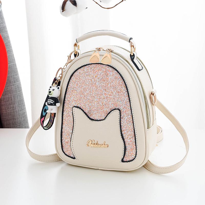 Trendy Fashionable Sequins Women's Backpack Cute One-Shoulder Crossbody Multifunctional Small Bag