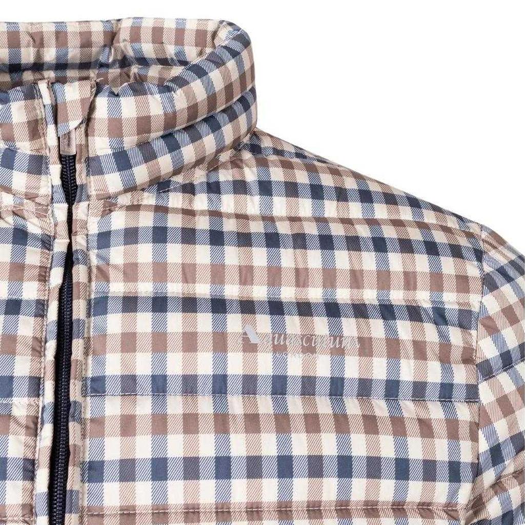 Aquascutum Mens Checked Mock Neck Active Padded Jacket