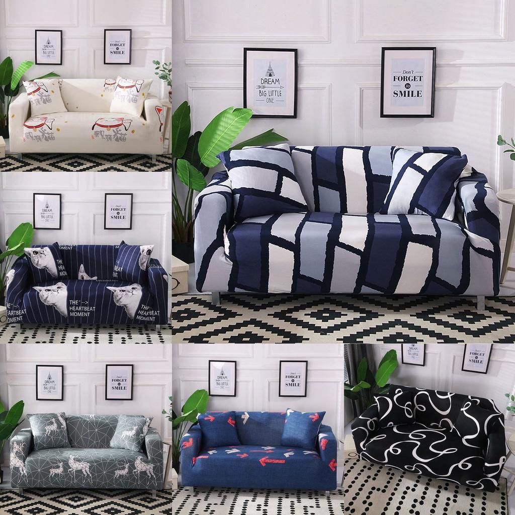 Luxurious Stretchable Slipcover With Geometric Design For 1-4 Seater Sofas Perfect Fit