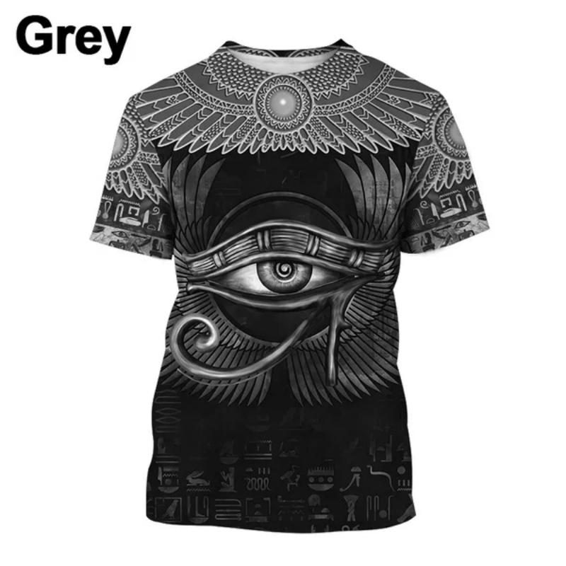 

Мужская футболка с 3D-принтом «Фараон Анубис» для мужчин, футболки с узором «Древний Египет», повседневные топы, уличные спортивные футболки 6XL