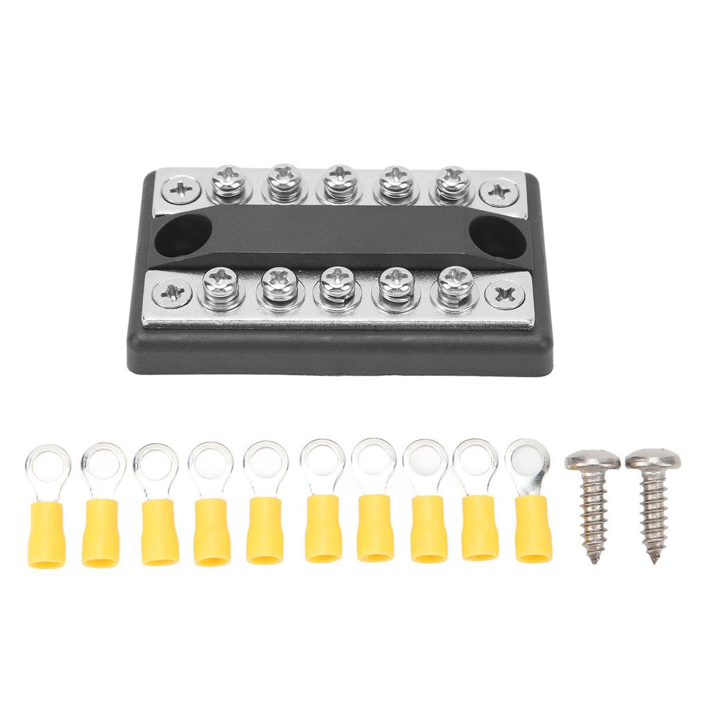 DC 12V‑48V 100A 5 Way Dual Row Fuse Block Power Distribution Block for Cars RVs Boats Yachts Power Systems