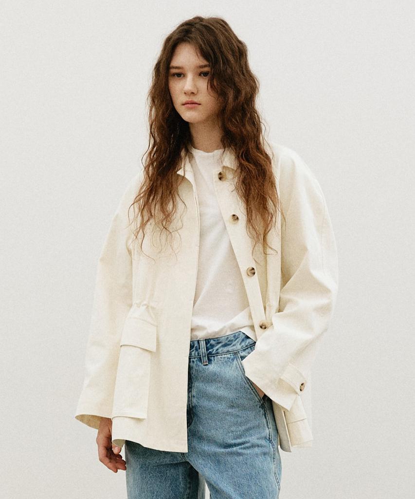 Artid Cotton Half Work Jacket_Ivory