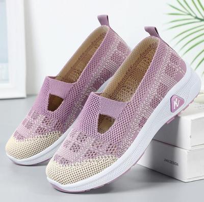 Women Breathable and Comfortable Shoes Fashion Cloth Knitted Sneakers Flat Shoes Women Shoes Driving Shoes