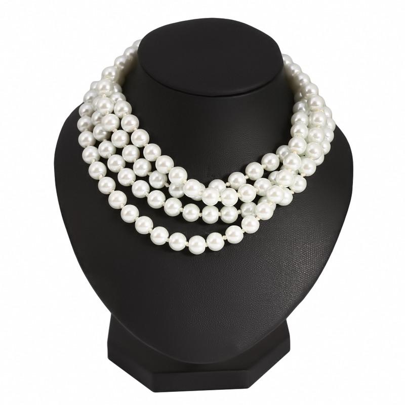 Многорядное натуральное пресноводное жемчужное колье-чокер для женщин Элегантные неровные жемчужины Свадебные украшения белый