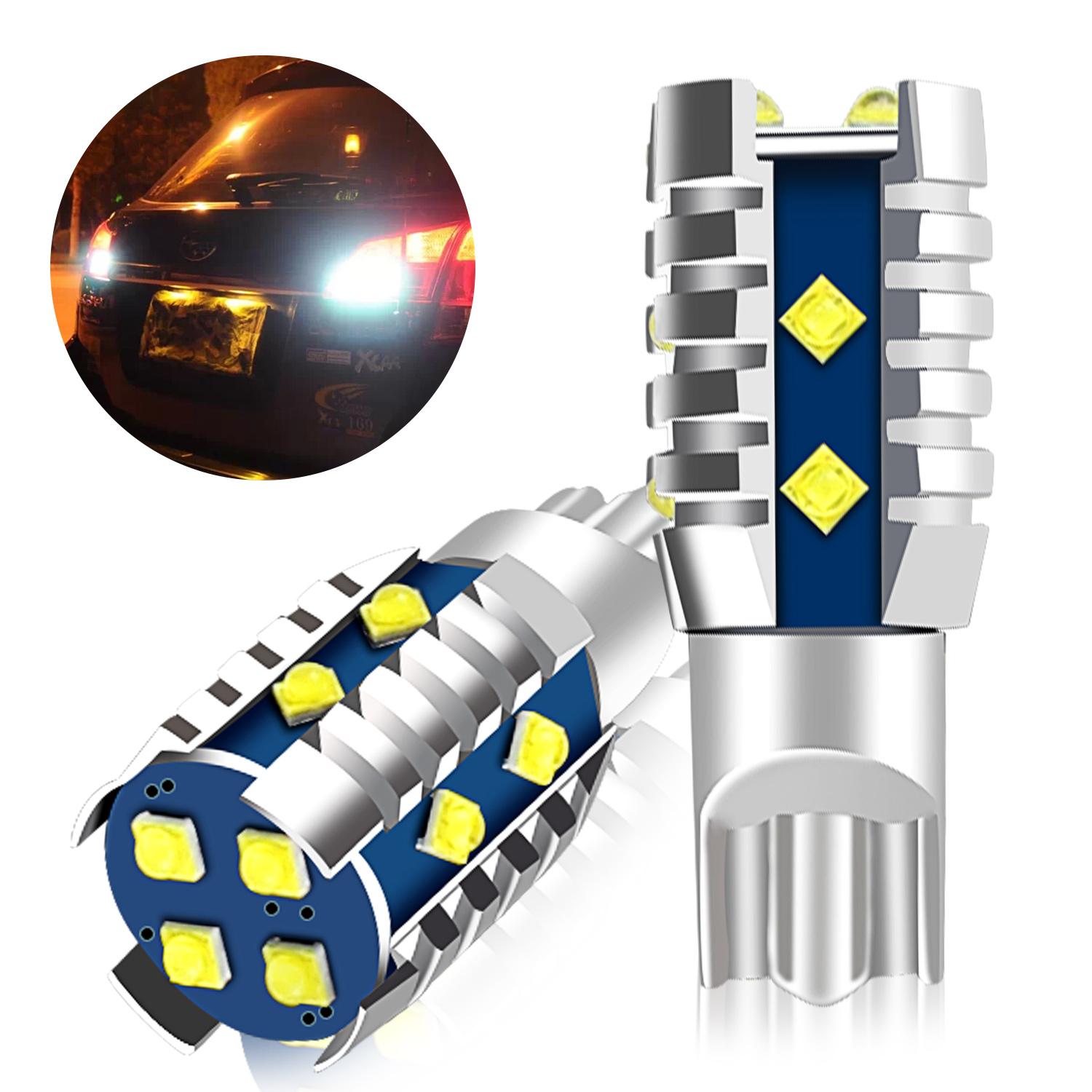 

2PCS T15 W16W 921 912 Super Bright LED Car Rear Backup Reverse Lamps 6000K White 12V Canbus Brake Bulbs Parking Lights
