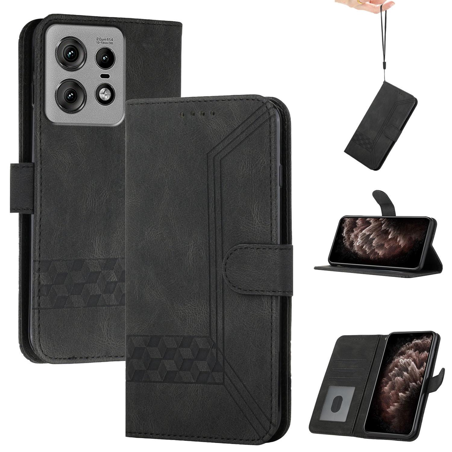 YX0010 Series for Motorola Edge 50 Pro 5G Case Leather Phone Cover Rhombus Lines Imprint A