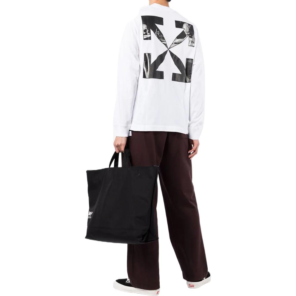 Off-White Ss22 Logo Print Long Sleeve T-Shirt Men Tops White OMAB064C99JER00301100110
