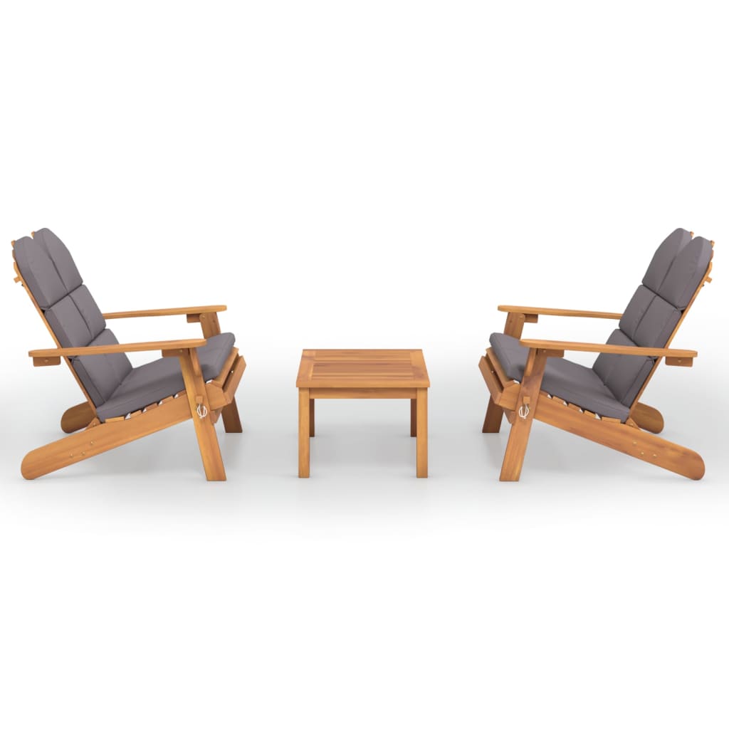 Vidaxl 3-Cz. Adirondack Garden Lounge Set, Acacia Wood