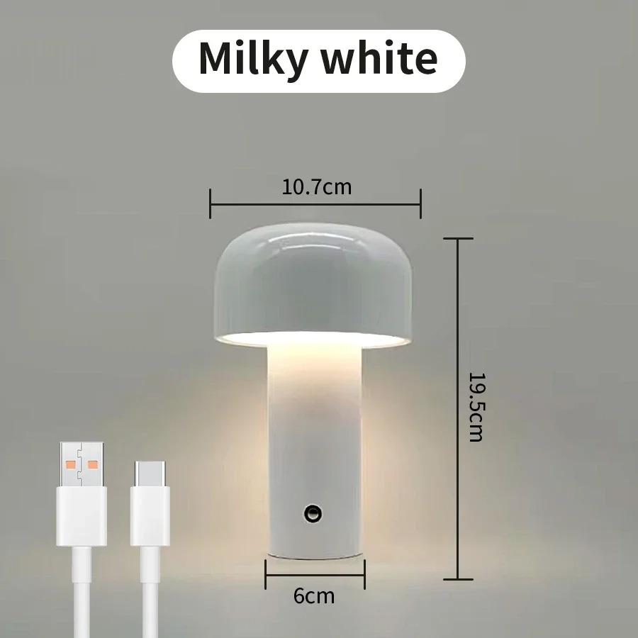 Mushroom Table Lamp C-shaped Charging Three Color Poleless Dimming Night Light Creative Touch Decorative Small Table Lamp