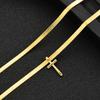 2pcs Fashion Minimalist Cross Pendant Necklace Set for Women Gold Color Copper Layered Necklace Vacation Date Party Jewelry Gift