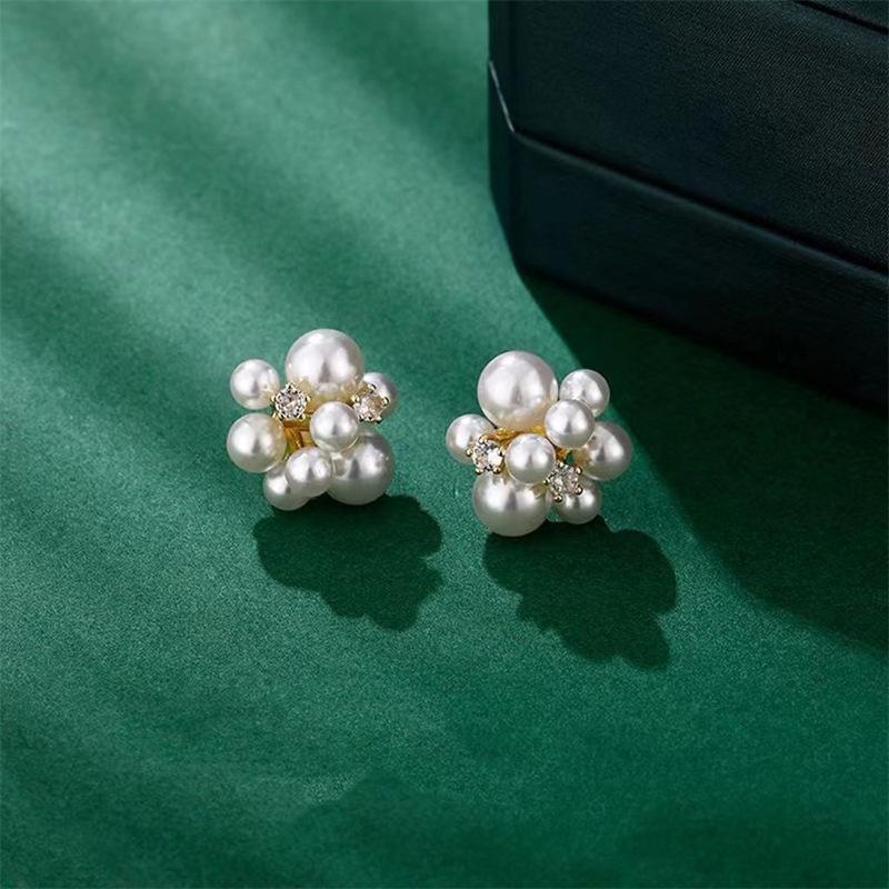 2023 Elegant Korean-Style Pearl Stud Earrings for Women - Trendy Autumn/Winter Design