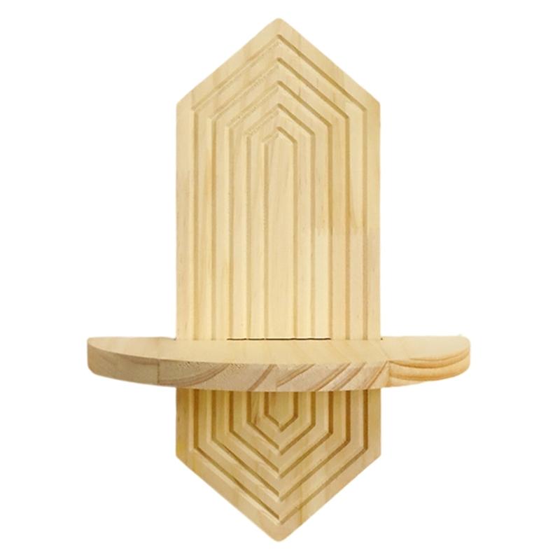 Natural Solid Wood Single Layer Bohemians Wall Shelf For Flower Pots And Home Ornaments Easy Installation