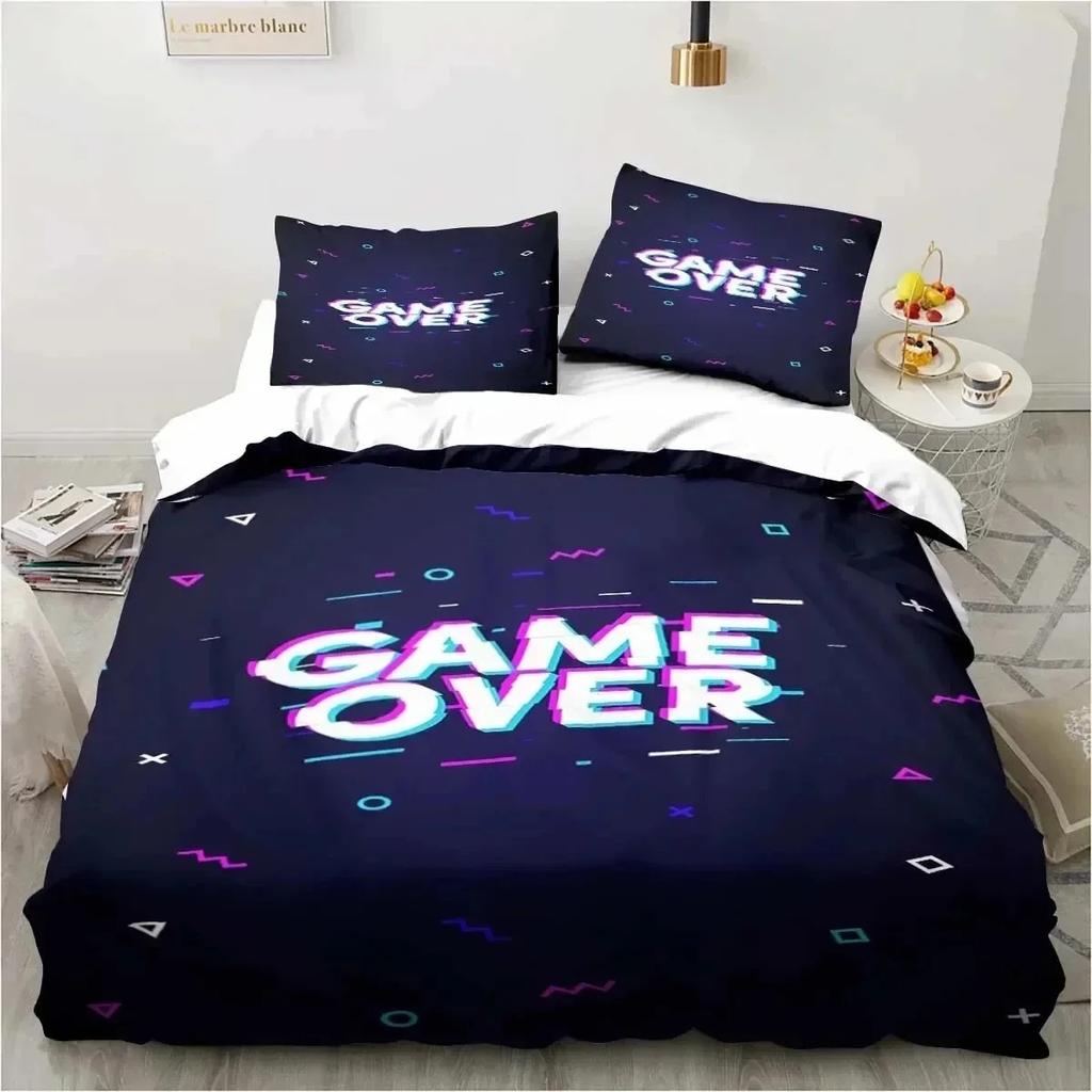 Gaming Duvet Cover Set Game Room Decor Boys Boys Teen Video Game Duvet Cover Single Bedding Set Let's Play Quilt Cover Bed Set
