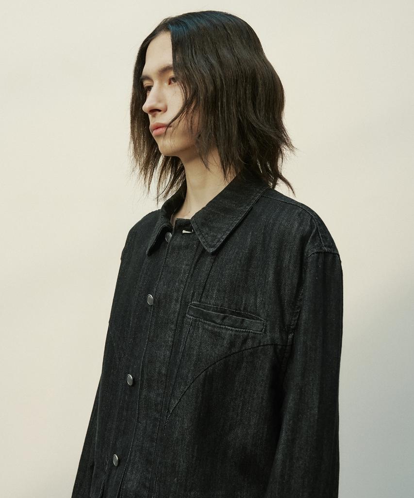 Minav Vertical Denim Chore Jacket [Graphite]