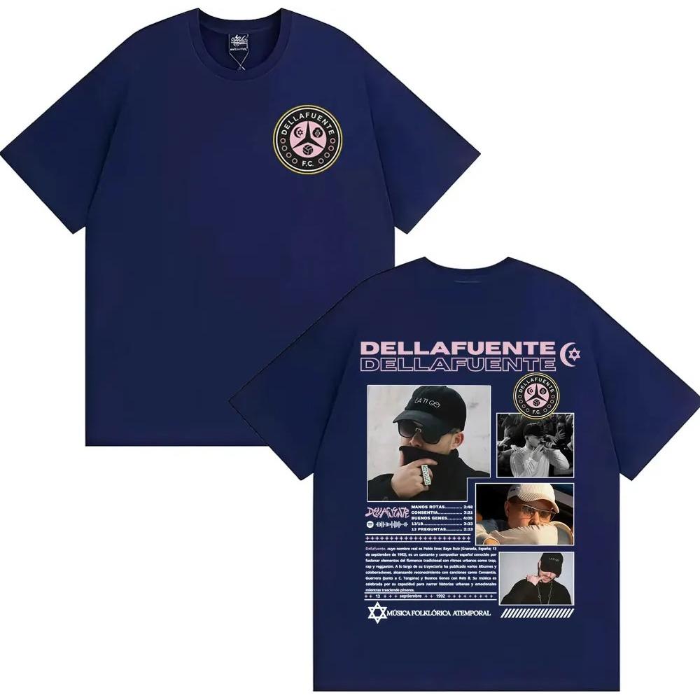 Uomo Donna Moda Streetwear T-shirt Rapper Dellafuente Fc Album 2026 Tour Cover Magliette Cotone Casual Oversize