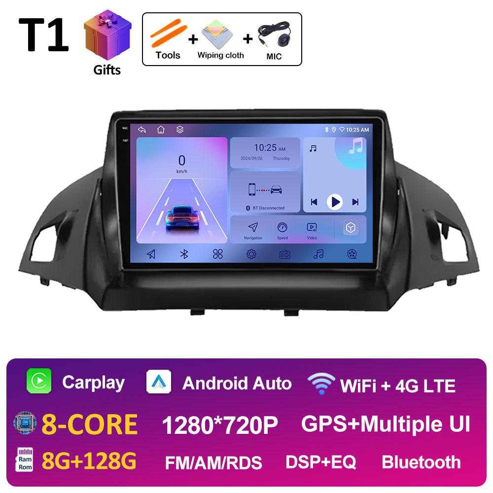 Smart System GPS Navigation For Ford C-MAX Kuga 2 Escape 3 2012 2013 2014 2015 - 2019 Wireless Carplay QLED IPS Screen Head Unit