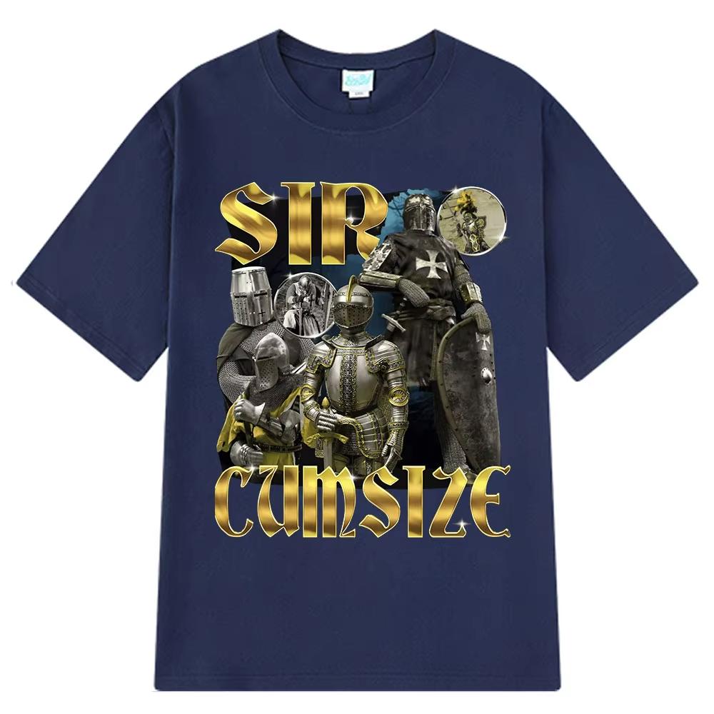 Funny Sir Cumcise Retro Graphic Harajuku T Shirt Men's Women100% Cotton Short Sleeve T-shirts Y2k High Quality Clothing T-shirt