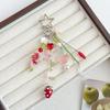Contrast Color Flower Pendant Colorful Floral Beaded Hanging Star Tassel Key Chain  Car Ornament
