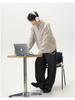 Men’s Retro V-Neck Cable Knit Sweater - Loose Fit, Solid Color, Autumn/Winter Pullover