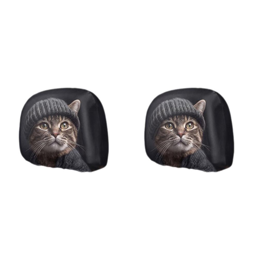 2PCS Cartoon Headrest Protector Elastic Car Pillow Protector Soft Neck Pillow Cover  SUV