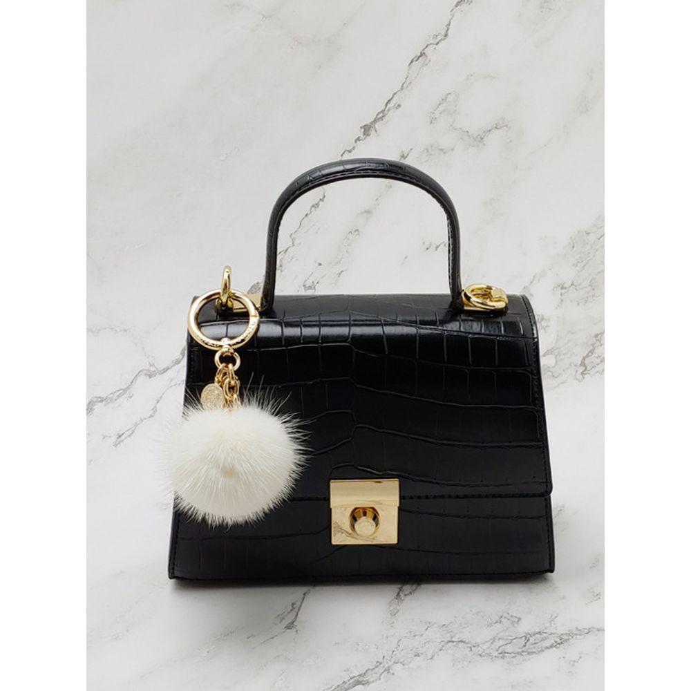 MAIA Mink Fur Keychain & Charm - Ivory