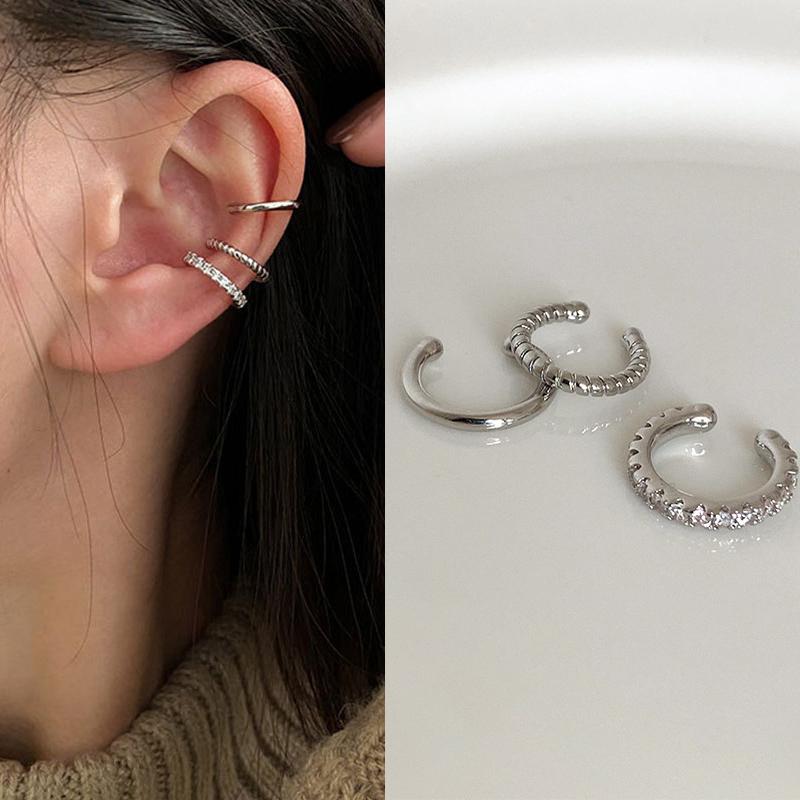 Simple Design Gold Clip Earrings for Women Non-Piercing Puck Rock Fake Cartilage Ear Cuff Trendy Jewerly