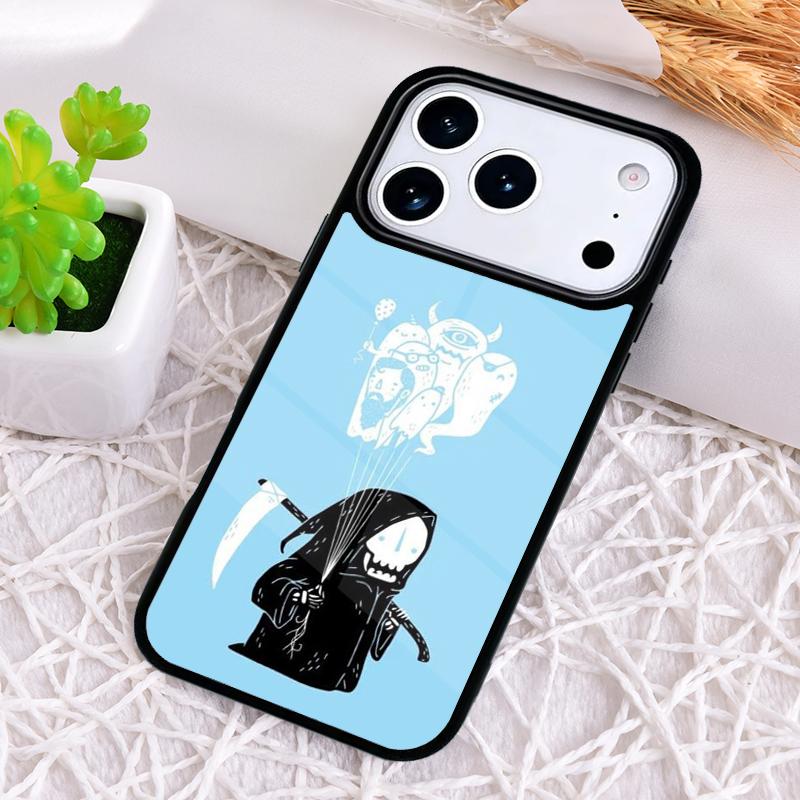 Reaper Skull Skeleton Shockproof Phone Case for iPhone 17 Air 16e 15 11 12 14 13 Pro Max Cover Coque