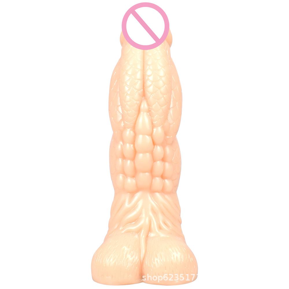 Außenhandel Speziell geformte Schuppen Tiersimulation Penis Dickes weibliches Masturbationsgerät Dildos Back Court Anal Plug Sexspielzeug