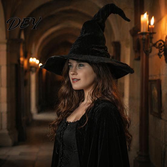 Kapelusz Czarownicy do Cosplayu, Kapelusz Czarodzieja na Halloween, Stożek dla Dorosłych i Dzieci z Pajęczyną i Gwiazdą Dekoracyjną, Rekwizyt Kostiumu na Imprezę Gotycką, Akcesorium na Halloween