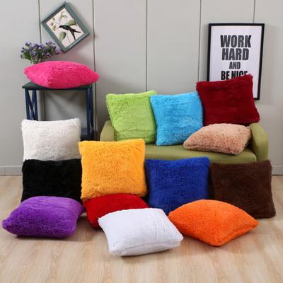 Plush Solid Color Bedside Cushion Backrest Solid Color Sofa Cushion Cover
