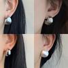 European and American Simple Geometric Beanie Stud Earrings Personalized Trend Earrings Metal Cold Wind Earrings Women