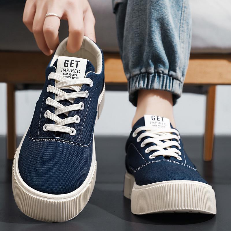 Herrenschuhe 2025 Frühling Canvas-Schuhe Teenager Studenten Trend Skateboard-Schuhe Mode Koreanische Version Streetstyle Premium-Sinn Board-Schuhe