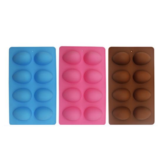 Egg Shaped Silicone Mold for Baking 8-Cavity Food-Grade Non-Stick Chocolate Molds Flexible Easter Freezer Molds Dishwasher Safe Cake Jello
