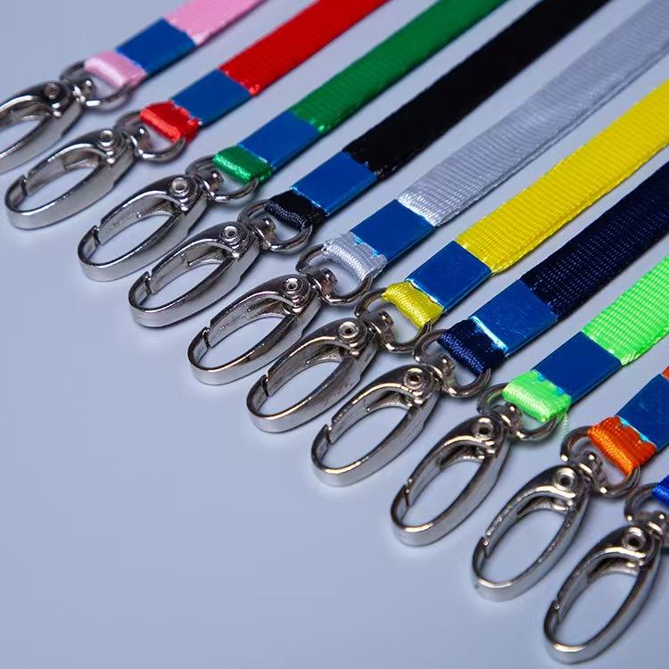 Color Block Thickened Neck Lanyard Strap Metal Hook Badge Holder Lanyard for Workplace ID Name Tag Office Accessories