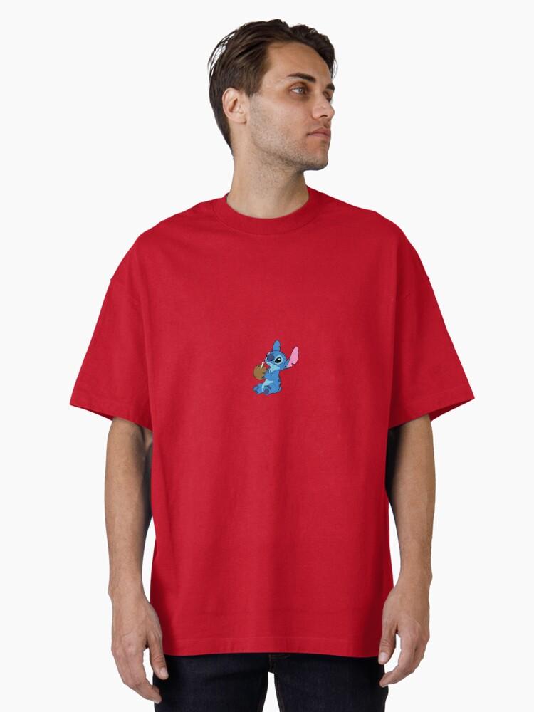 Lilo & Stitch Stitch drinking from a coconut Oversized T-Shirt