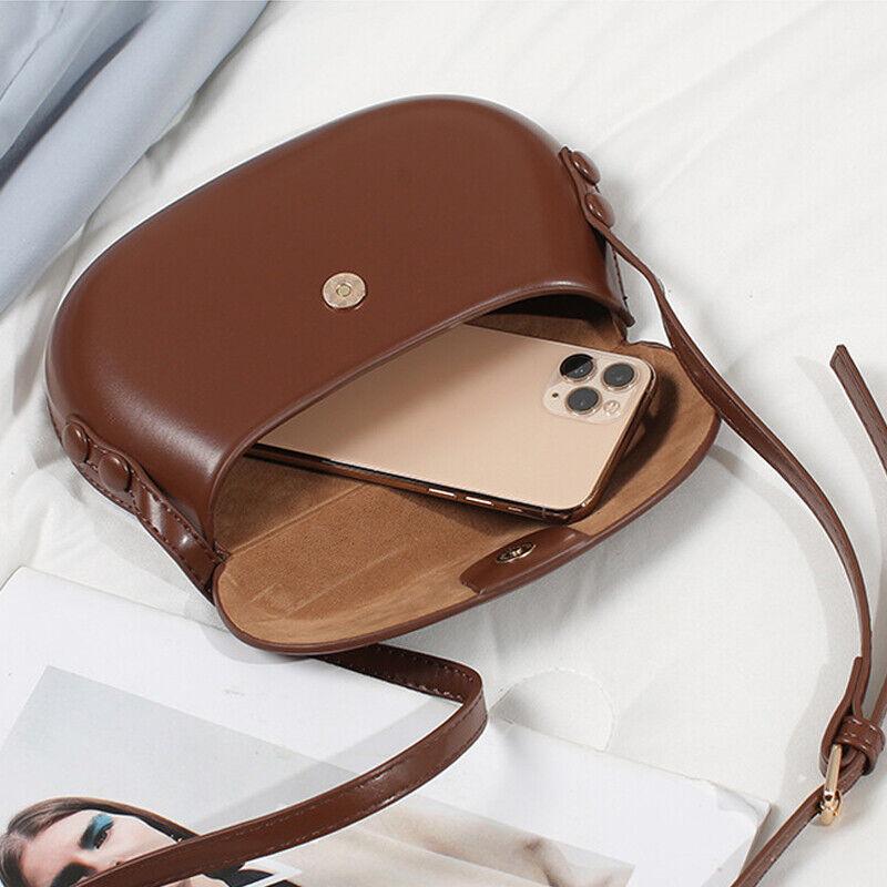 Fashion Candy Color Single Shoulder Crossbody Bag Luxury Small Handbag Vintage Saddle Bag Hard Bag