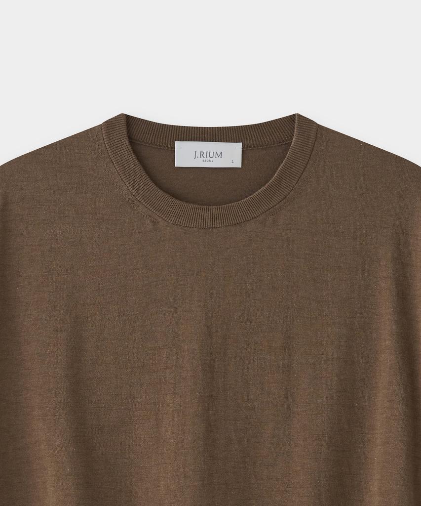 Jeilium Cotton Summer Essential Round Neck Brown (Dry Touch)