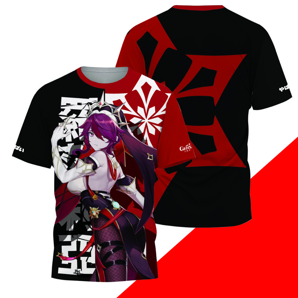 Spiel Genshin Impact Alle Rollen Cosplay T-Shirt 3D Raiden Shogun Druck Anime T-Shirts Sommer Herren Damen Harajuku Lässig Street Y2k Oberteile