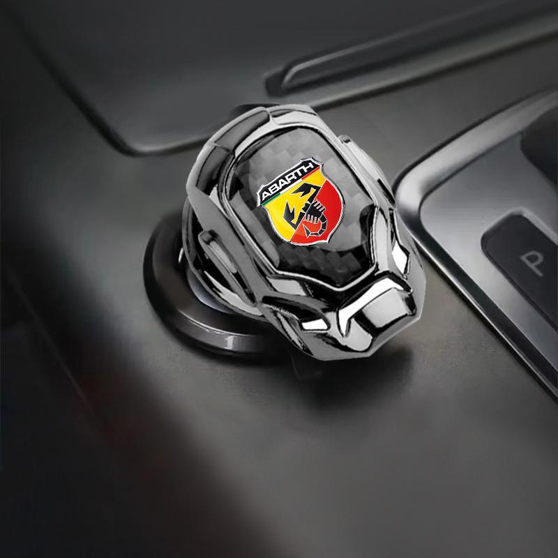 1Pcs Abbas LOGO Car One-Click Start Buttons Protective Cover for FIAT Abbas 500 Grande Stilo Freemont Punto Astra Bravo Ducato
