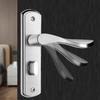 Kenrui Hardware Door Knob, Toilet, Indoor Bathroom Lever Handle, Keyless (125mm Hole Distance) (Silver)
