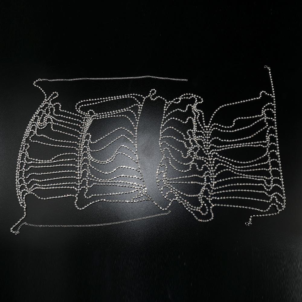 

Креативные украшения, модная именная цепочка для тела с бриллиантами, сексуальная преувеличенная цепочка для бюстгальтера серебряный