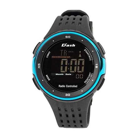 [Arias] Digital Radio-controlled Men s Watch Black x Blue ADWW18105RC-02