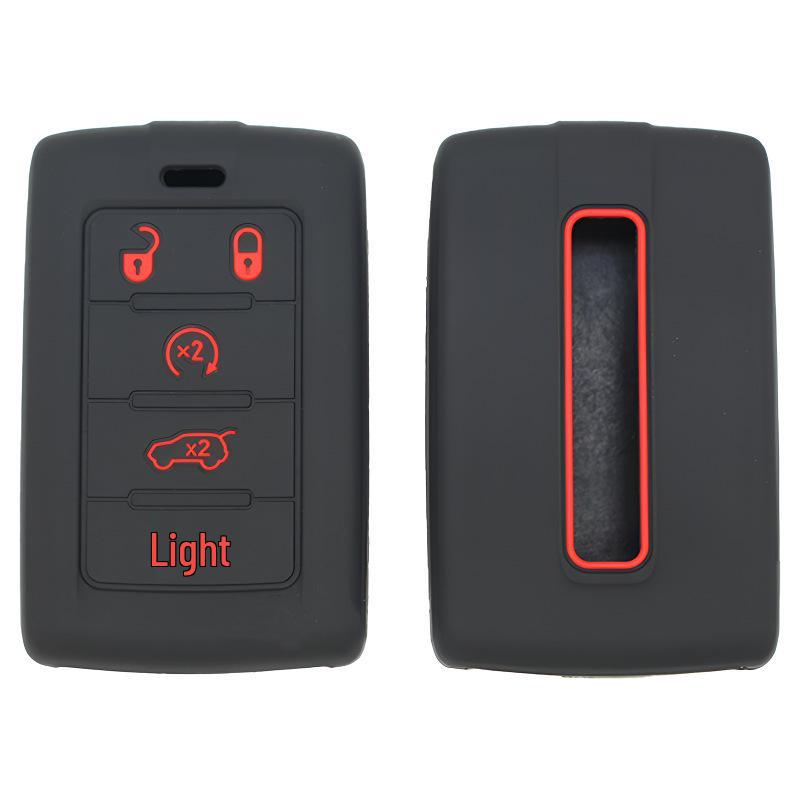 Silikon-Schlüsselhülle für Dodge Wrangler & Jeep Commander (5-Taste)