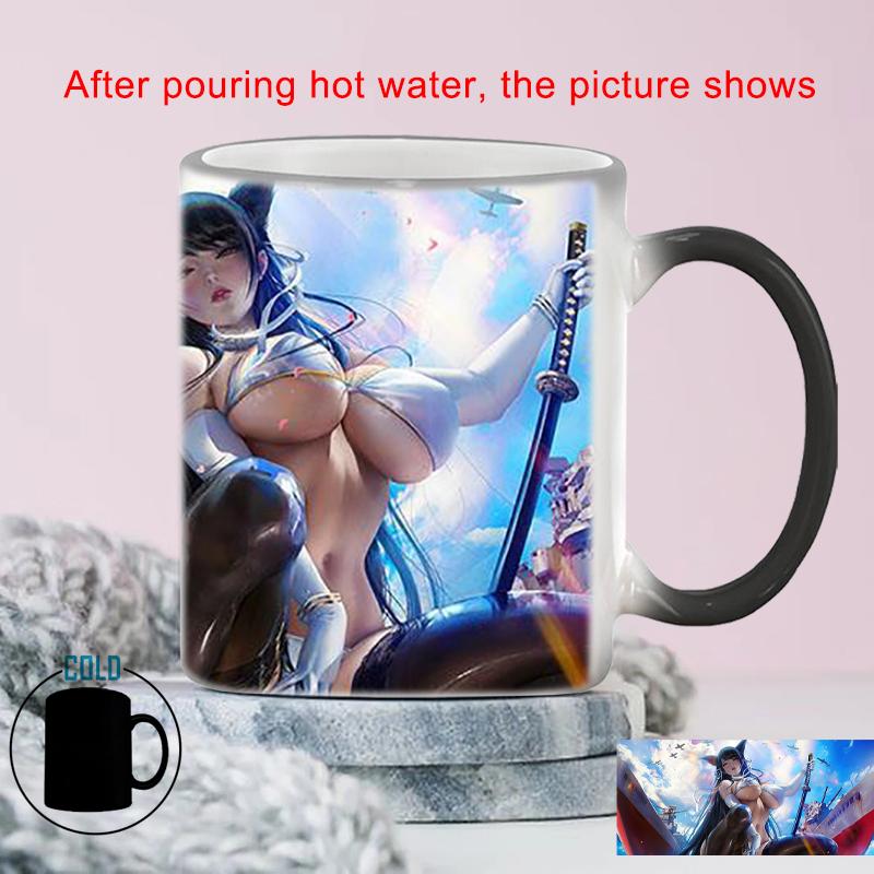 Creative Sexy Female Pirate Heat Sensitive Cup BSKT-170 Ceramic Mugs Coffee Cups Drinkware Color Change Mugs Custom Mug Anime