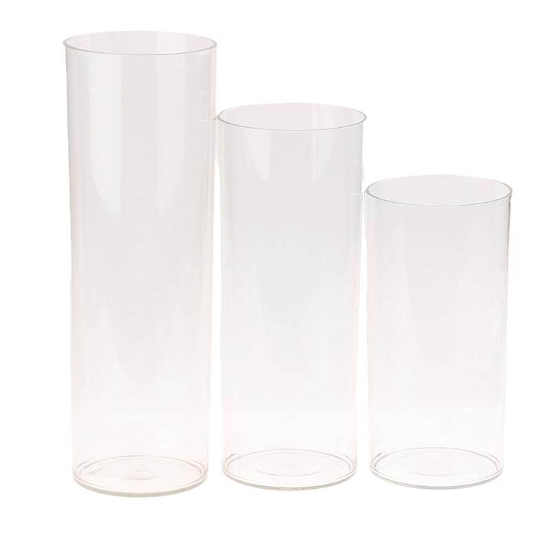 Hydroponic Plants Acrylic Cylinder Vase Transparent Fresh Flowers Decorative Bottles For Wedding Dining Table Centerpieces