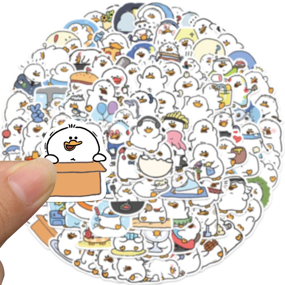 100 Pictures of Xiao Zhang Cute Fat Duck Graffiti Stickers Decorate Suitcase Notebook Waterproof Stickers